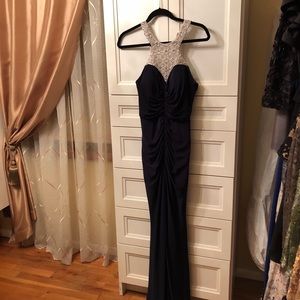 Blue and silver gown